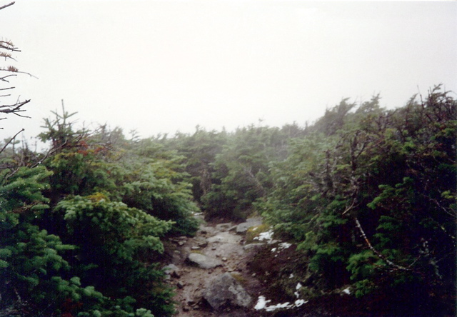 Heading out of Galehead Hut, Sept 6